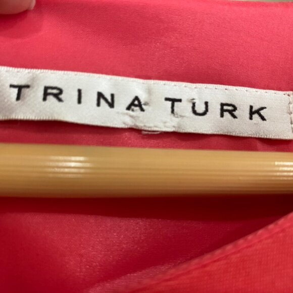 Trina Turk Leatrice Ponte Knit Shift Dress Coral Red size 6🌞 - Picture 4 of 12